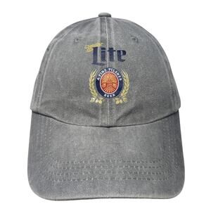 Miller Lite A Fine Pilsner Beer Slideback Hat Gray One Size Adjustable